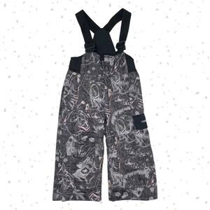 Obermeyer Volt Snowpants Snowboard Ski Bibs Howl Wild Animal Black Gray Size 3T